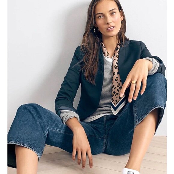 NEW! J.Crew Going-out Blazer Open Front Twill Black SZ 12 - Picture 10 of 16